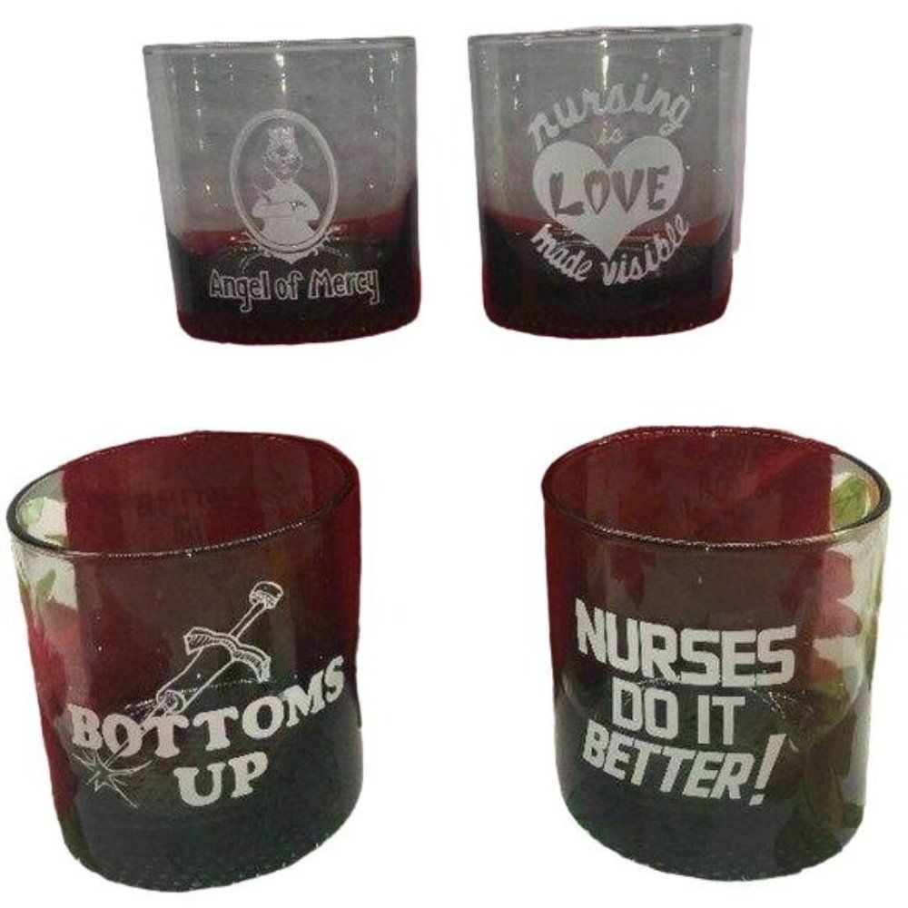 Covid Nurse Set‎ of 4 Drinking Glasses